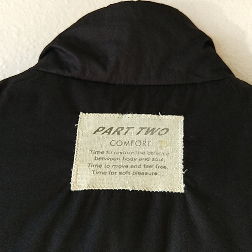 PART TWO Copenhagen Reversible Black Down Puffer Vest Canvas & Fleece M - Picture 15 of 15